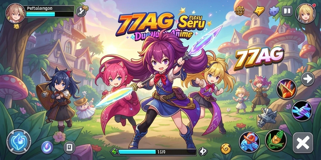 Tampilan menarik dari gameplay <strong>77AG</strong> dengan berbagai karakter Anime.