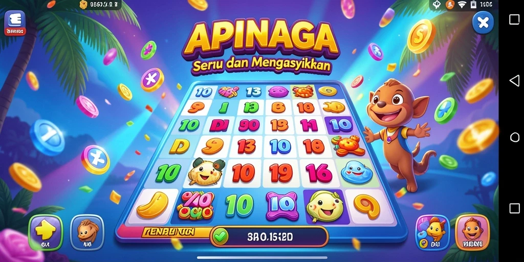 Screenshot gameplay Bingo APINAGA yang seru dan interaktif.