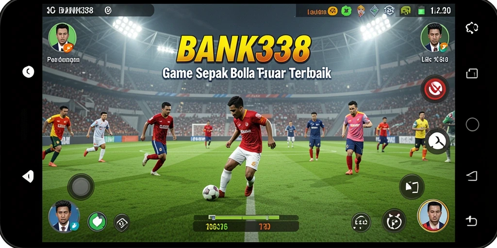 Screenshot gameplay BANK338 yang menampilkan aksi seru di lapangan sepak bola.