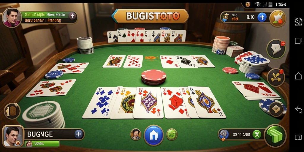 Gameplay seru Gaple di BUGISTOTO dengan antarmuka yang menarik.