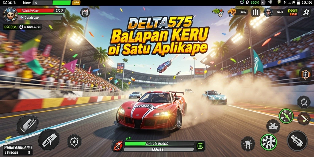 Gameplay balapan DELTA575 yang penuh aksi dan menegangkan.
