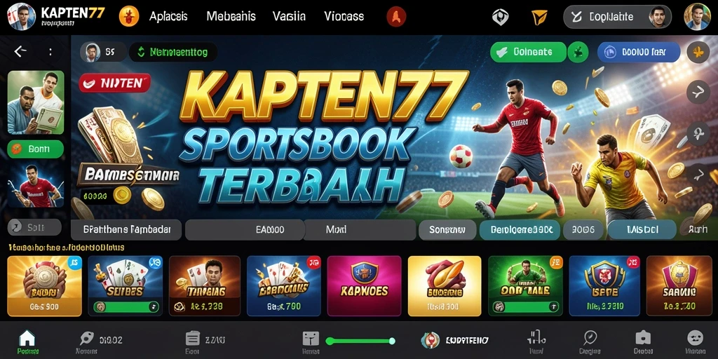 Tampilan utama KAPTEN77 dengan tampilan taruhan yang menarik.