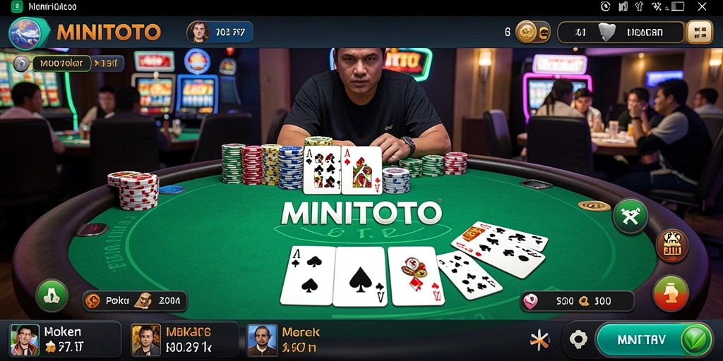 Tampilan gameplay Poker yang menarik dan interaktif.
