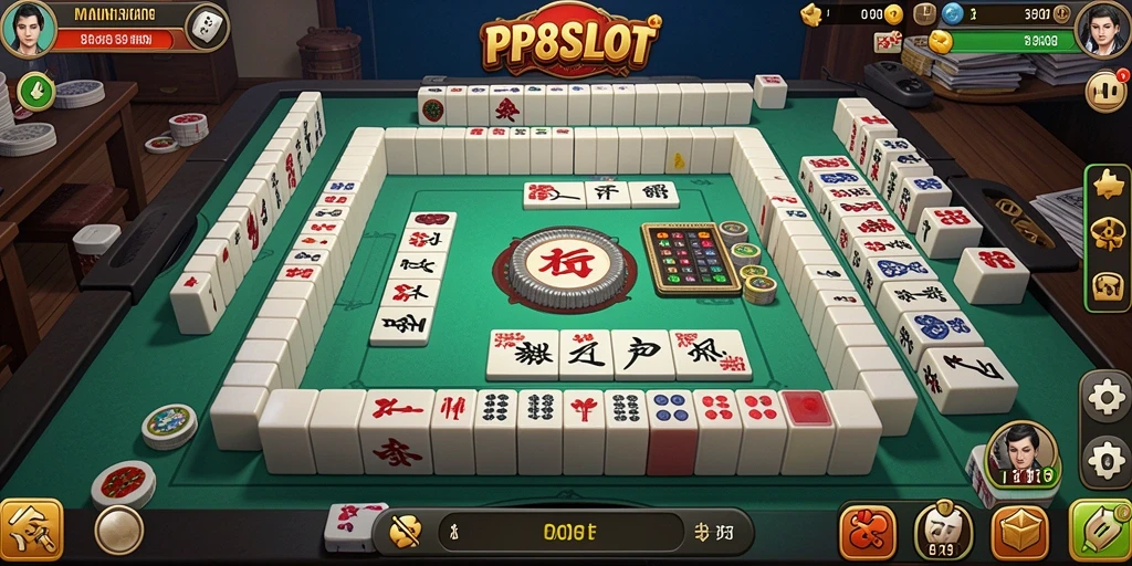 Tampilan gameplay PP8SLOT saat mencocokkan ubin Mahjong dengan cepat.
