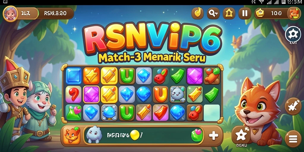 Gameplay seru RSNVIP6 dalam aksi mencocokkan item.