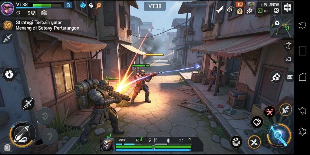 Tampilan gameplay seru dalam VT38 yang mendebarkan.